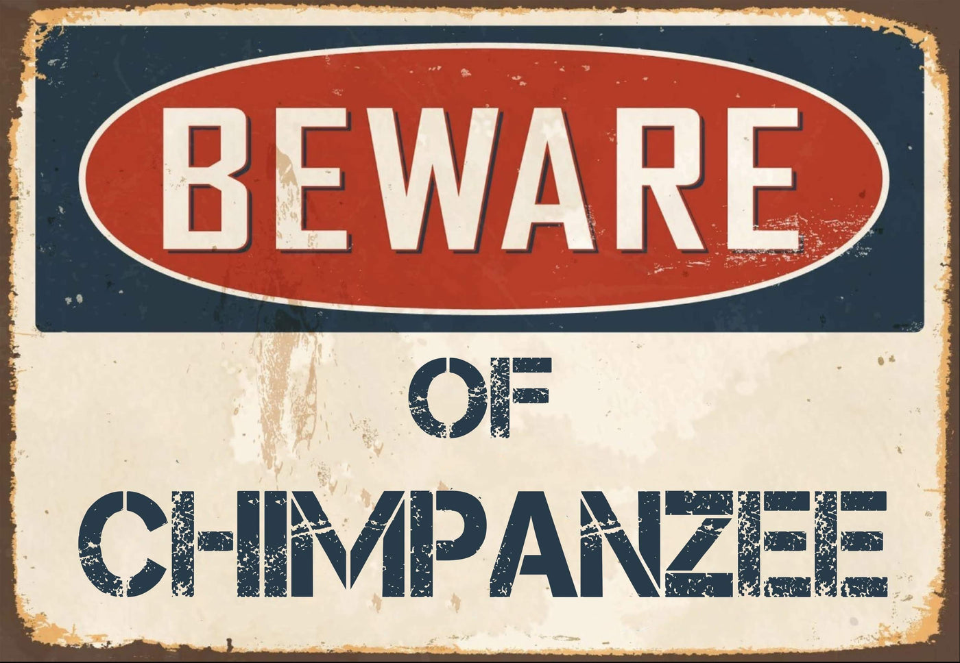 Beware of Chimpanzee Sign