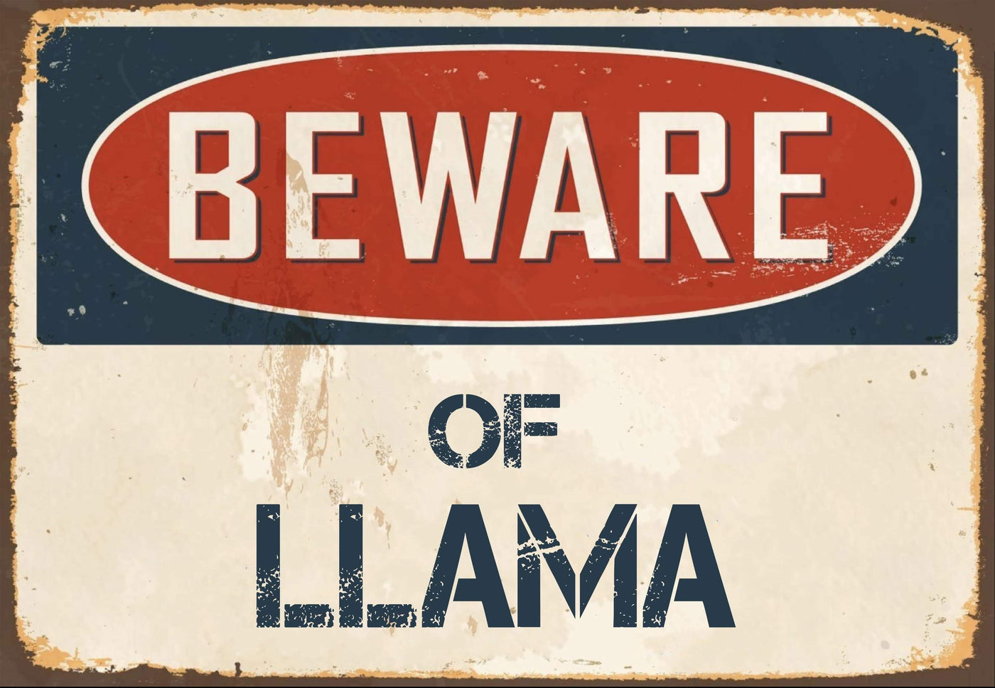 Beware of Llama  Sign