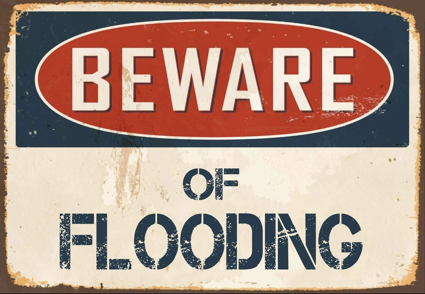 Beware of  Flooding Sign