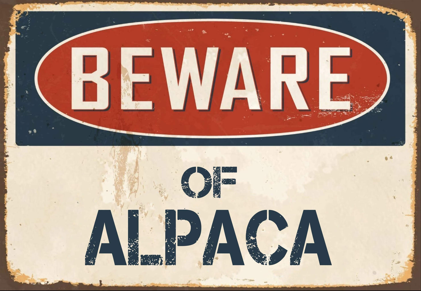 Beware of Alpaca Sign