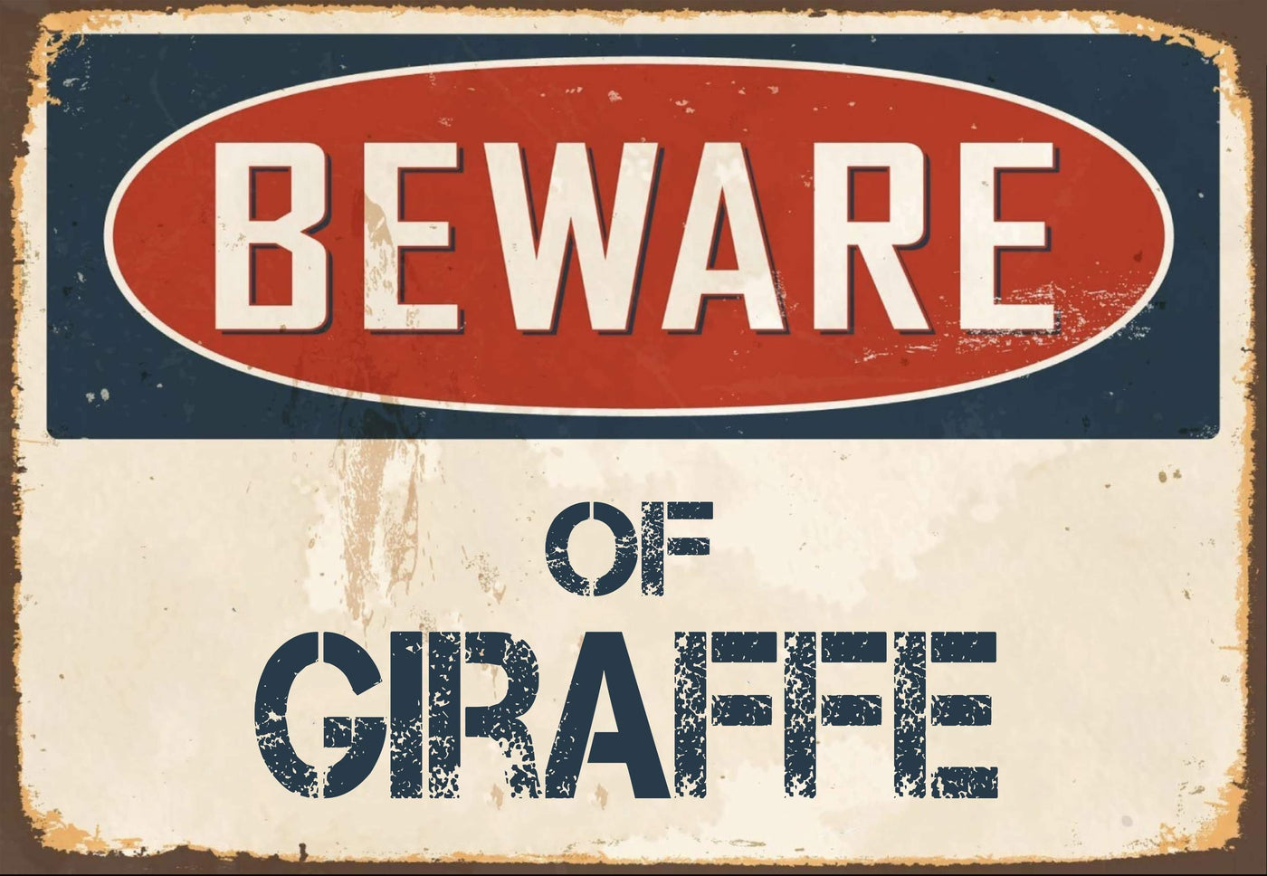 Beware of Giraffe Sign