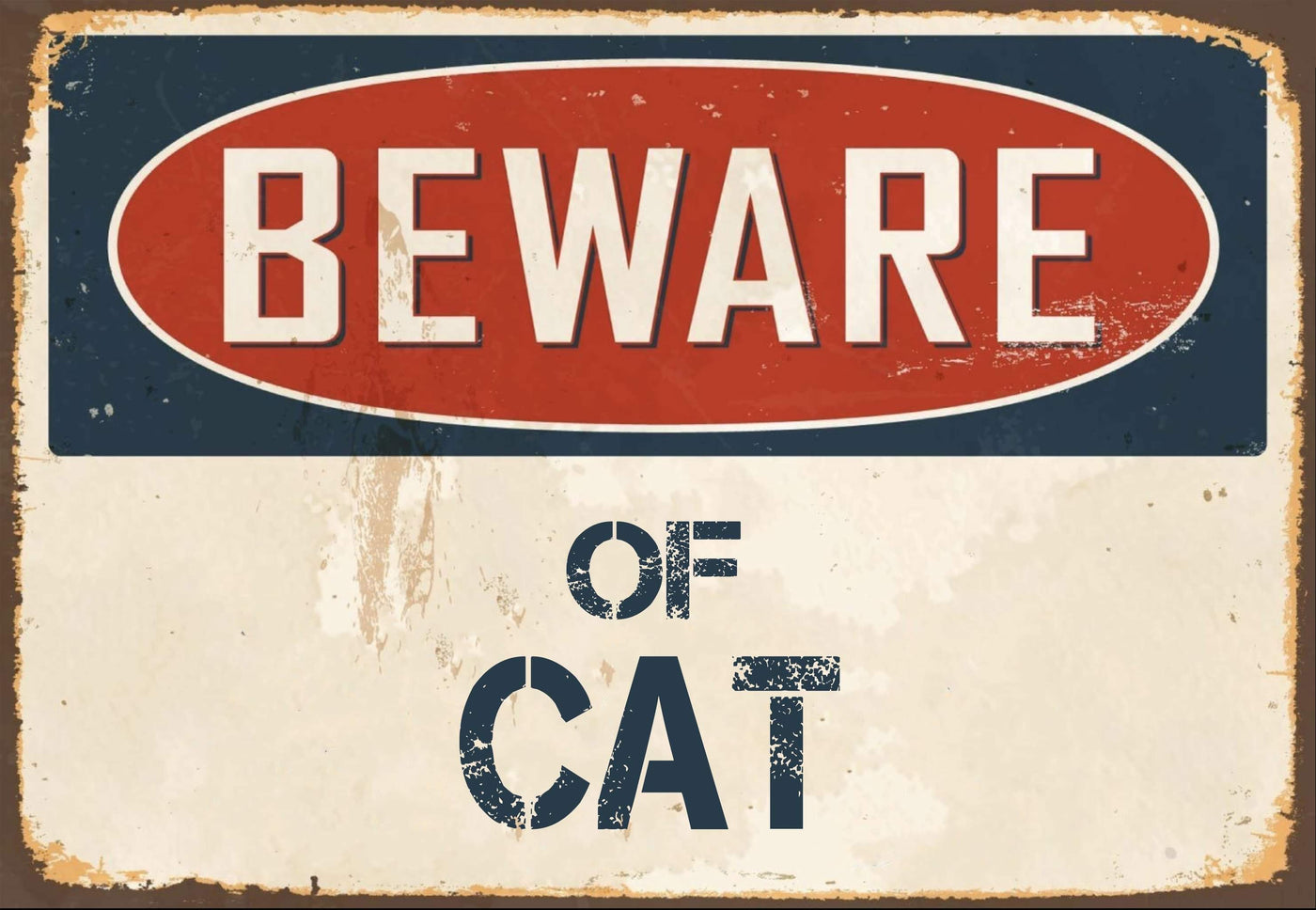 Beware of Cat Sign