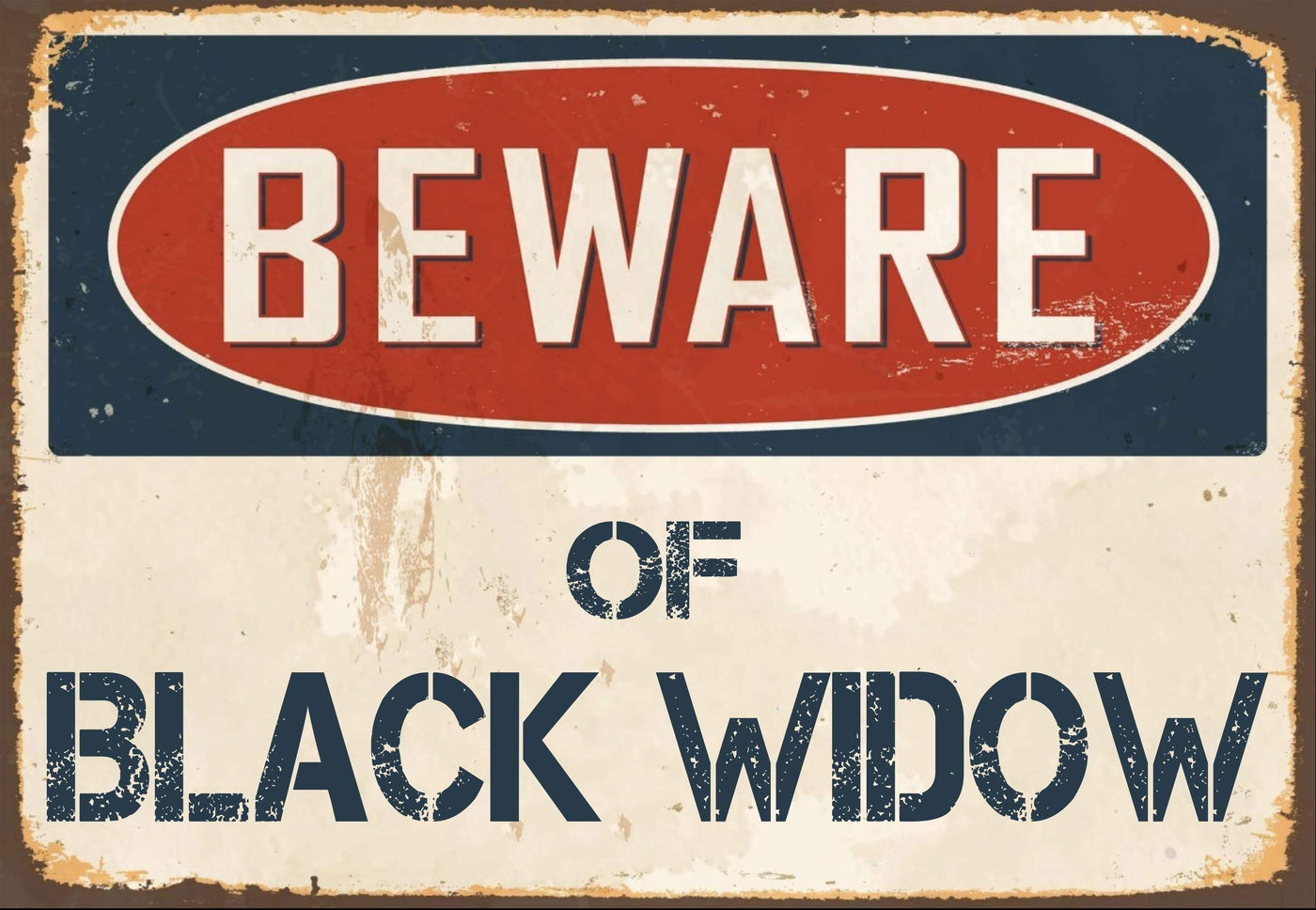 Beware of Black Widow Sign